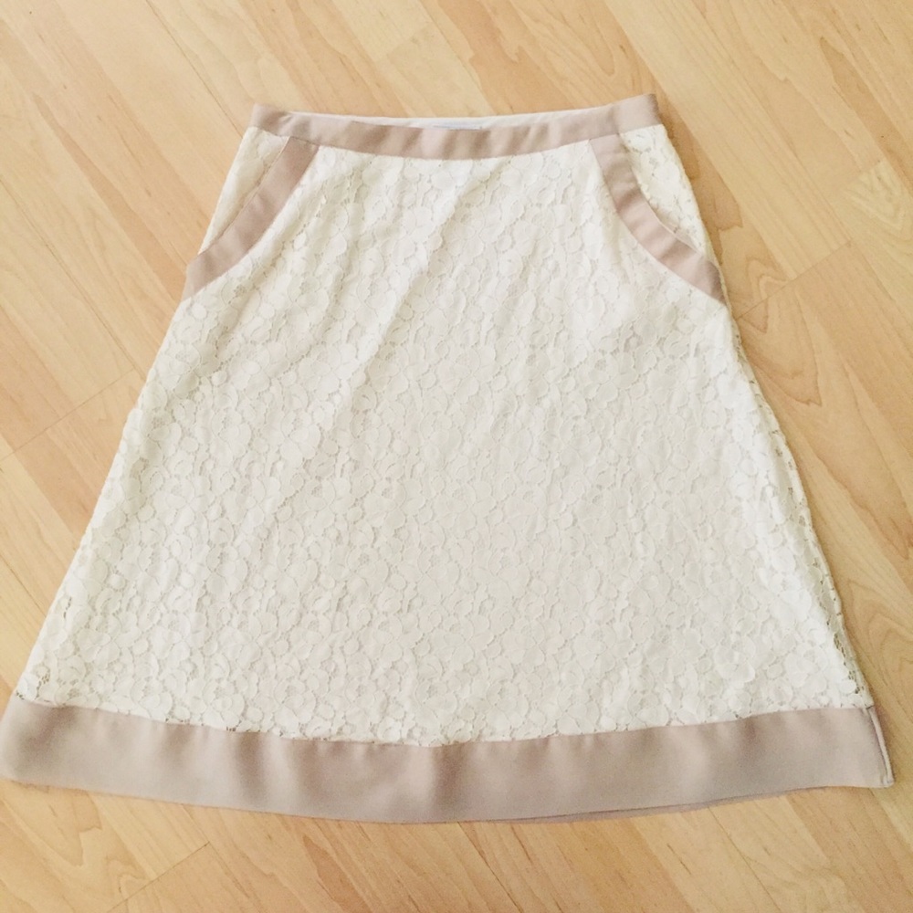 Isaac Mizrahi  Target A Line cream lace skirt  4